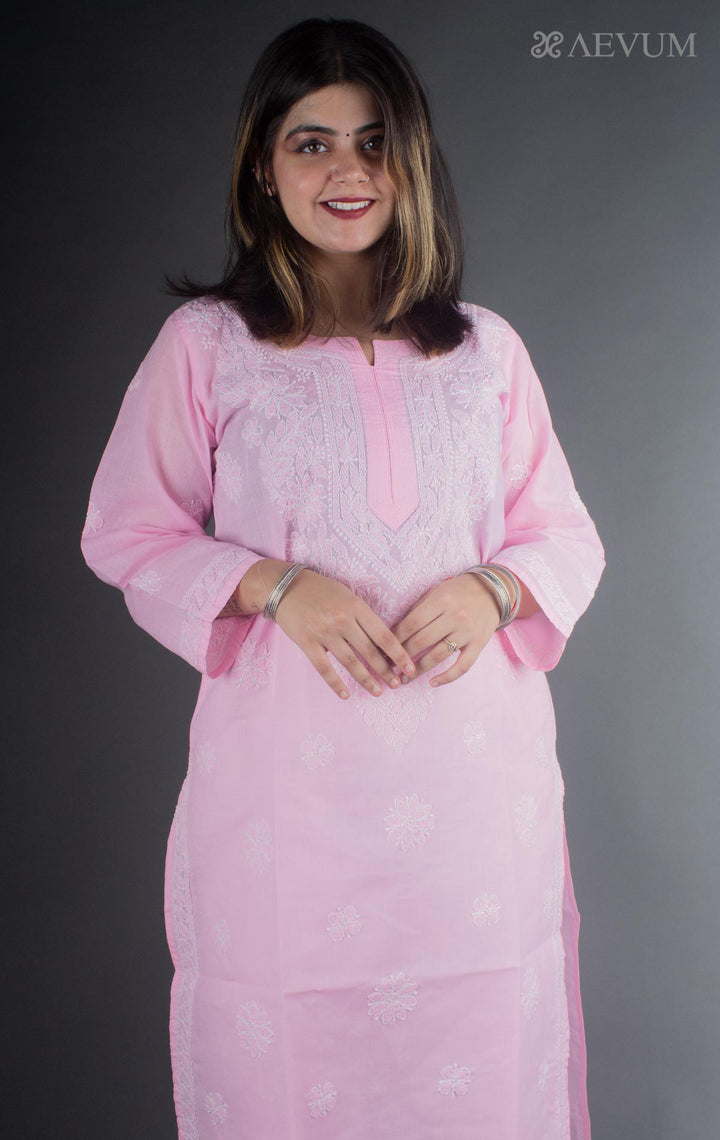 Hand Embroidered Lucknowi Chikankari Kurta Set - 7190 Women's Kurta Set AEVUM