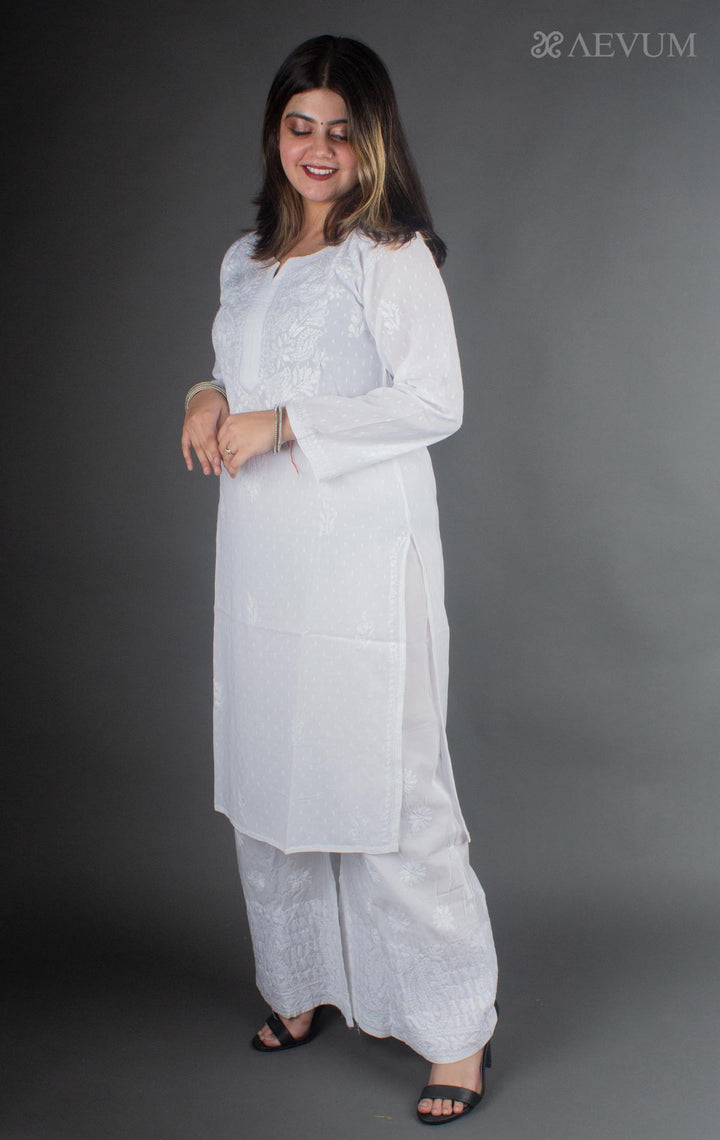 Hand Embroidered Lucknowi Chikankari Kurti - 7197 Kurti Silk Thread   