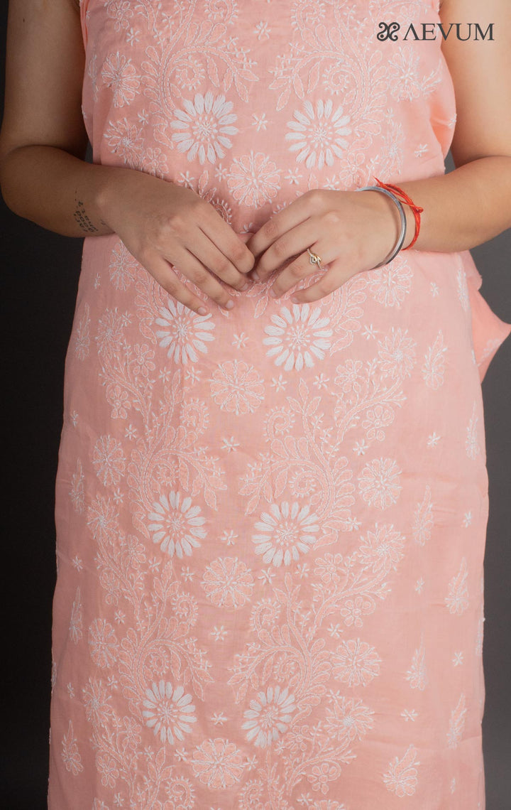Hand Embroidered Lucknowi Chikankari Dress Material - 7218 - AEVUM