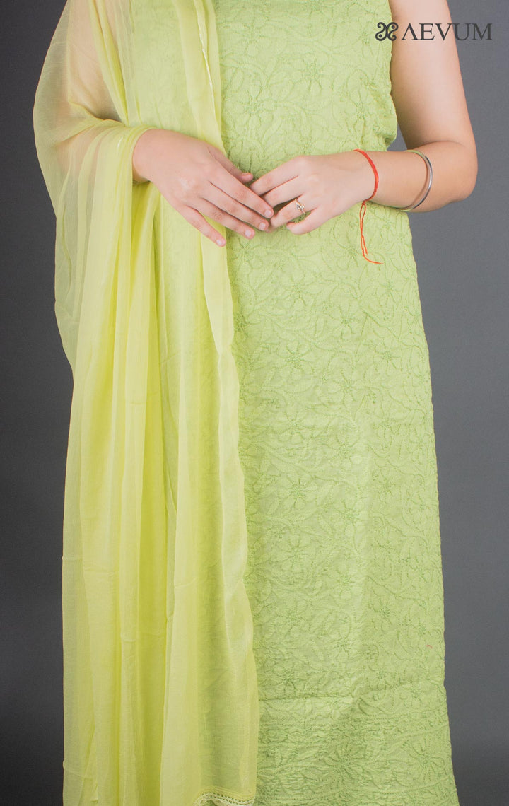 Hand Embroidered Lucknowi Chikankari Dress Material - 7228 - AEVUM