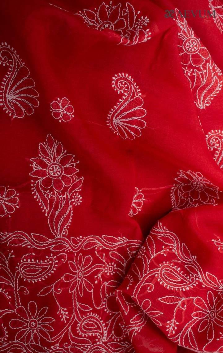 Hand Embroidered Lucknowi Chikankari Saree - 7240 - AEVUM