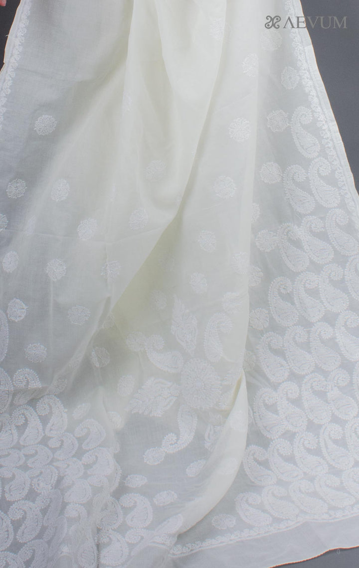 Hand Embroidered Lucknowi Chikankari Saree - 7243 - AEVUM