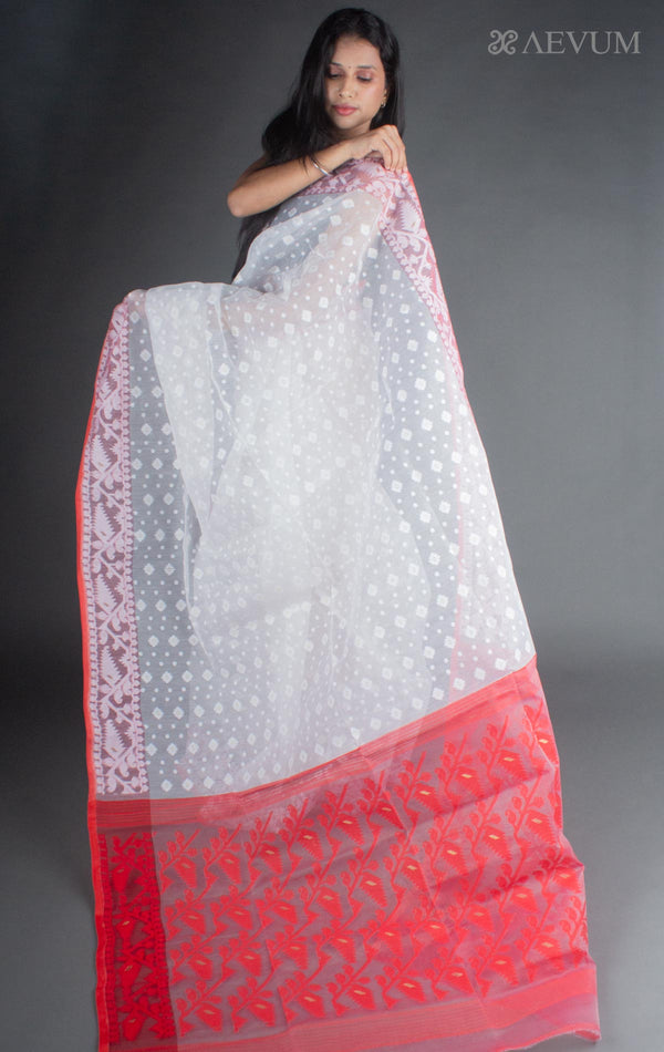 Bangladeshi Dhakai Jamdani Saree without Blouse Piece - 7756 Saree AEVUM 2   