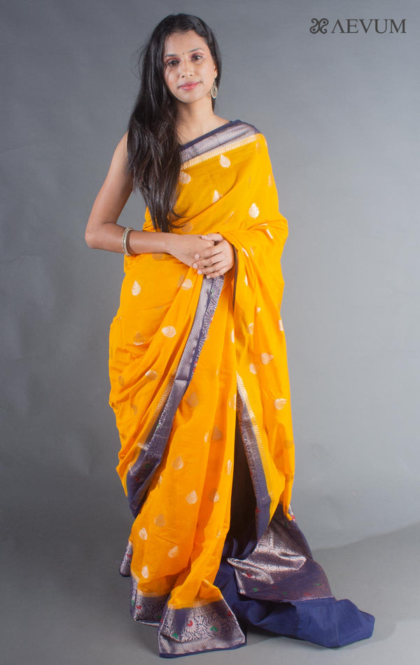 Semi Georgette Soft Banarasi Silk Saree - 8062 - AEVUM