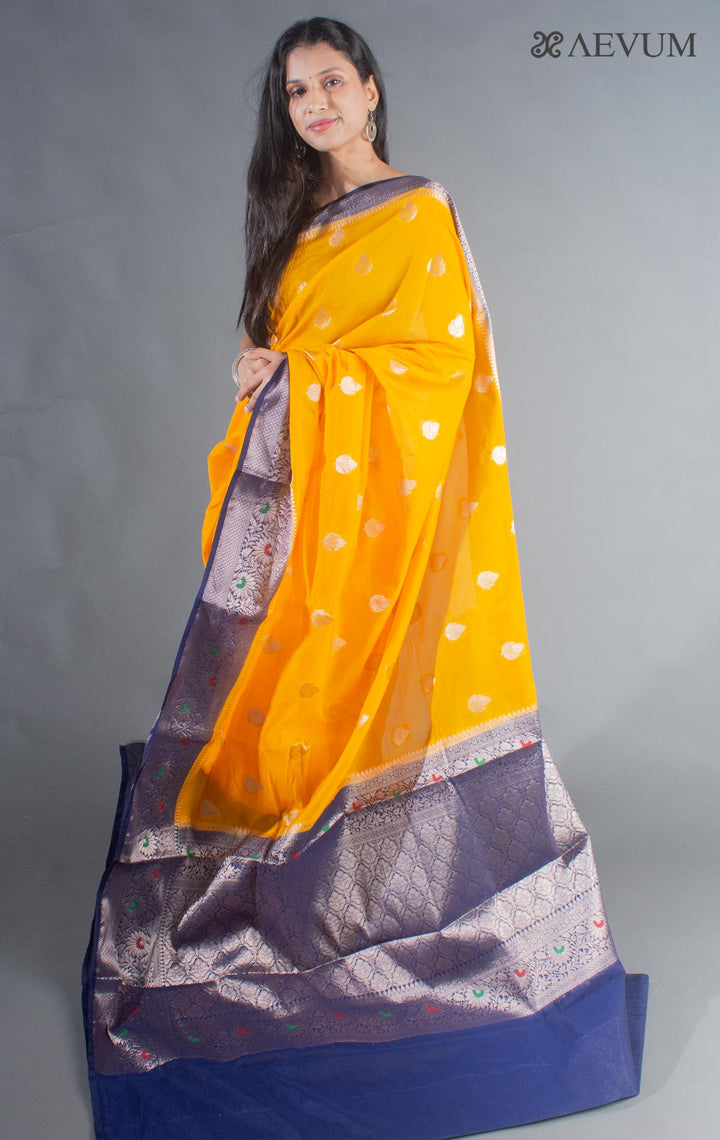 Semi Georgette Soft Banarasi Silk Saree - 8062 - AEVUM