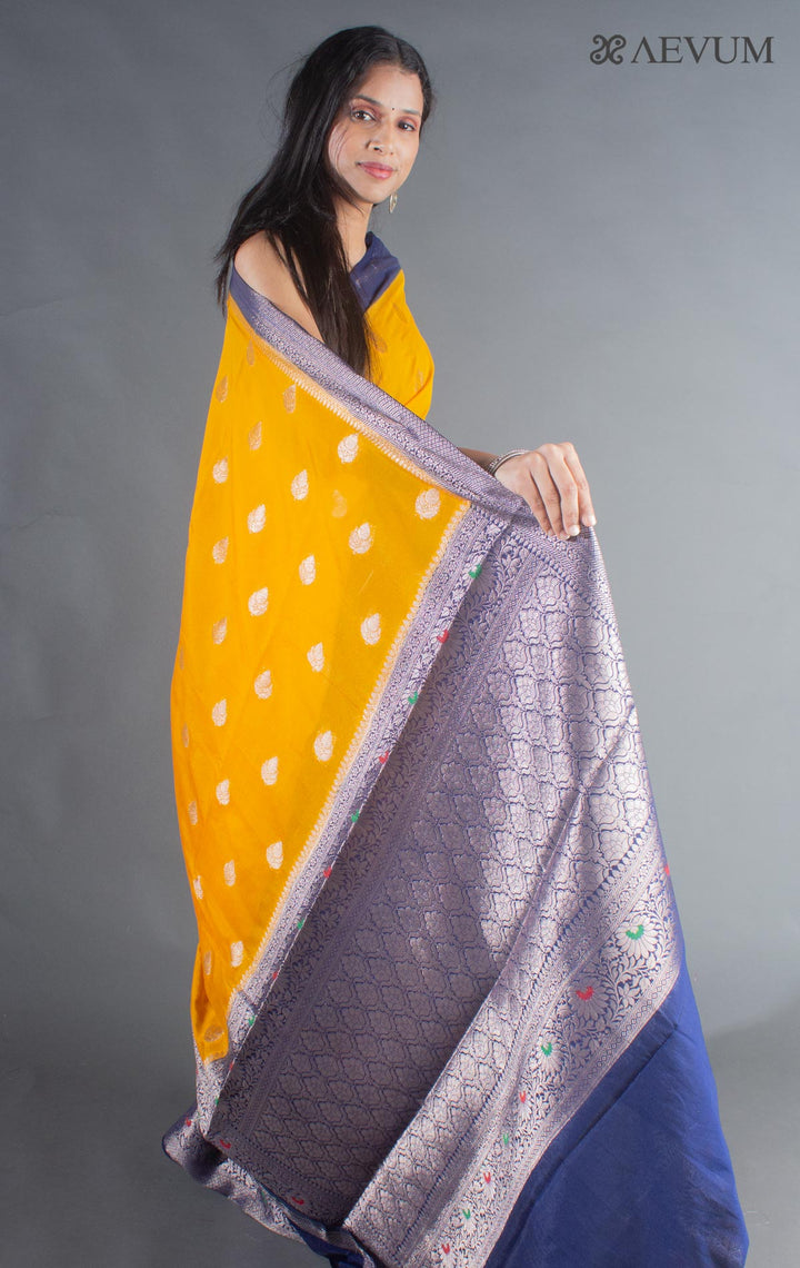 Semi Georgette Soft Banarasi Silk Saree - 8062 - AEVUM