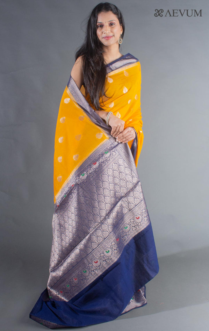 Semi Georgette Soft Banarasi Silk Saree - 8062 - AEVUM