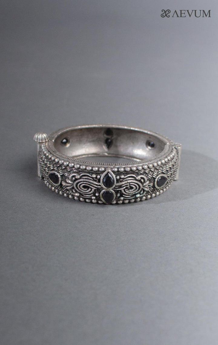 Silver Lookalike Openable Bangle / Kada with Stones - 8209 Jewellery Kalyan Arts   