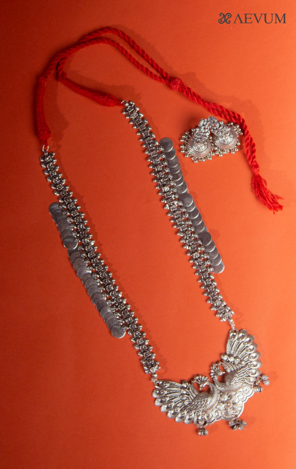 Long thread Necklace Set with Jhumka - 8249 - AEVUM