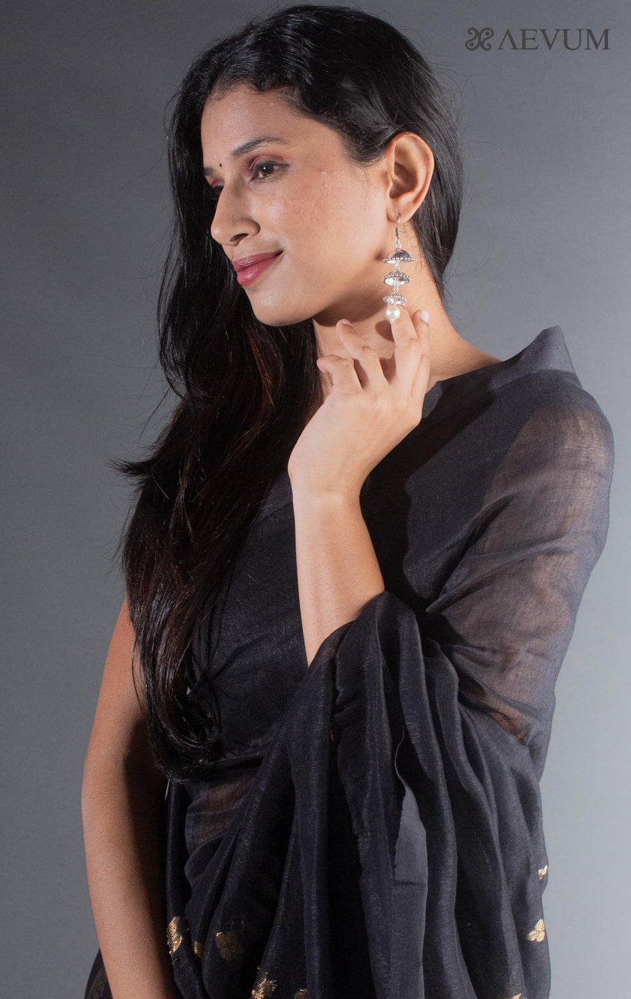 Oxidised Triple Layer Jhumki Earrings - 8251 Jewellery AEVUM