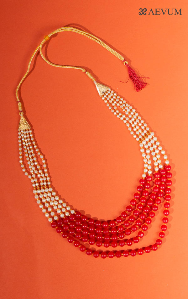 Heavy Designer Five Layer Beaded Pearl Mala - 8295 Jewellery AEVUM