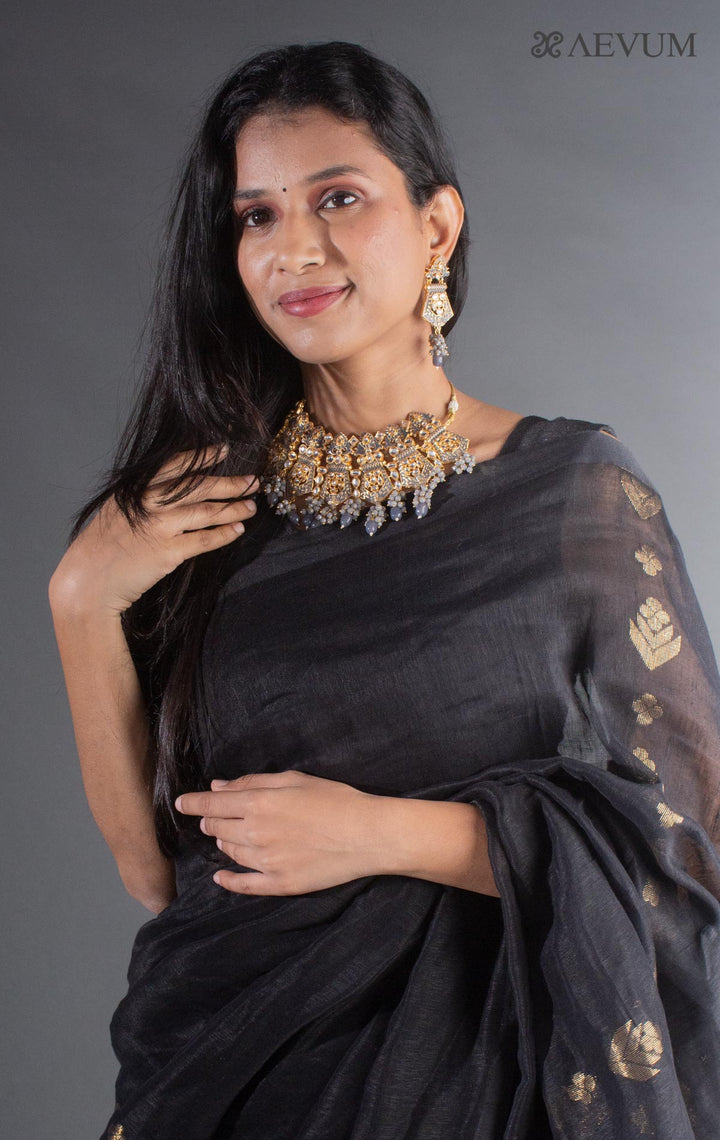 Kundan Meenakari Hasli Necklace Jadau Set - 8296 - AEVUM