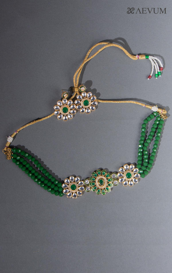 Kundan Stone Choker Set - 8301 Jewellery AEVUM