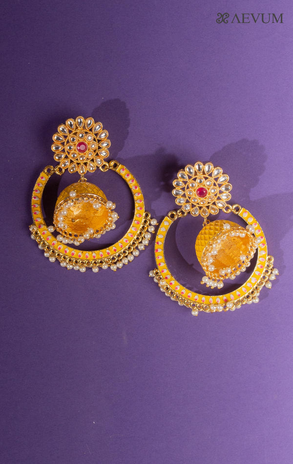 High Quality Big Kundan Meenakari Jhumka - 8309 Jewellery Ozanoo   