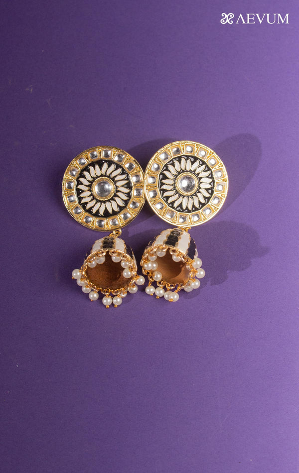 Meenakari Kundan Jhumka - 8319 Jewellery Ozanoo   