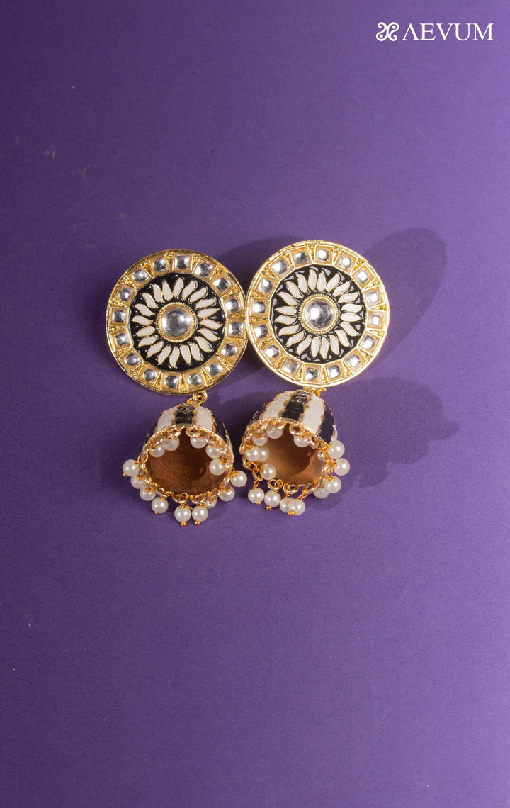 Meenakari Kundan Jhumka - 8319 Jewellery AEVUM
