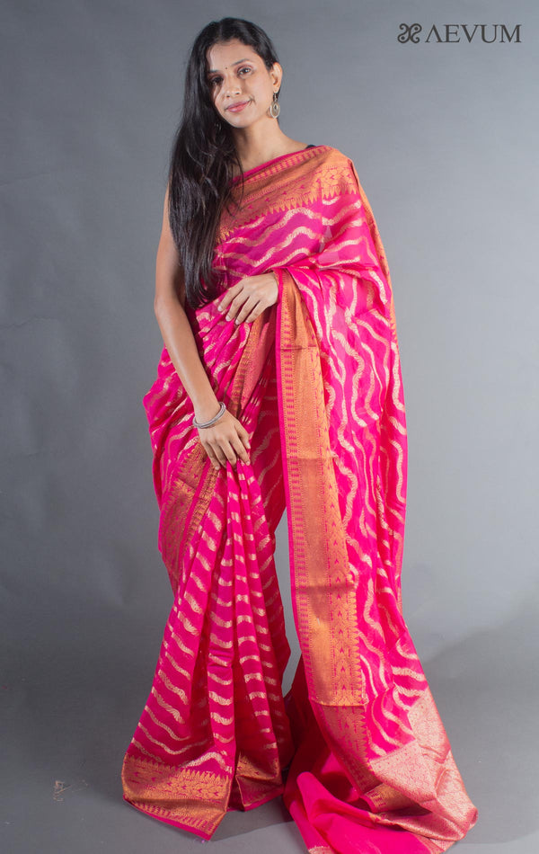 Organza Banarasi Handloom Saree - 8354 - AEVUM