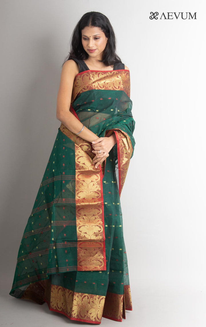 Bengal Cotton Zari Tant Handloom Saree Without Blouse Piece - 0836 - AEVUM