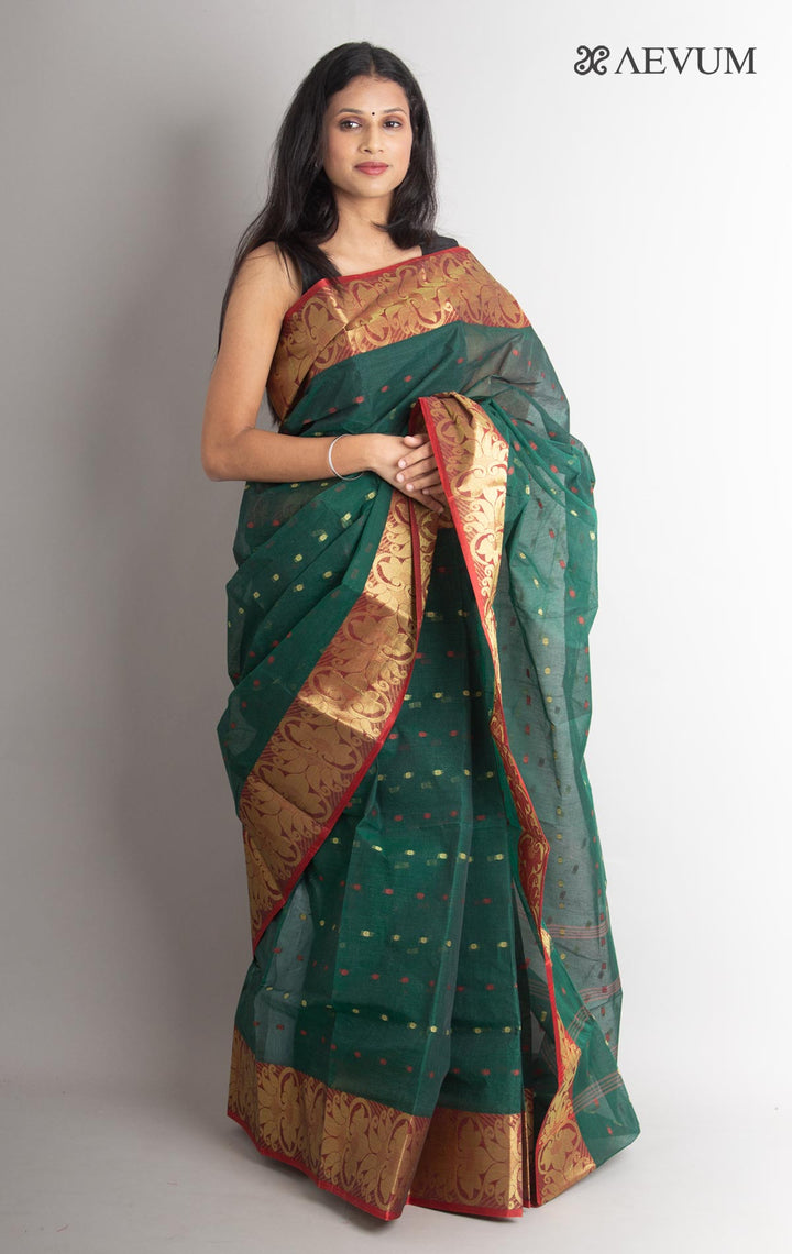 Bengal Cotton Zari Tant Handloom Saree Without Blouse Piece - 0836 - AEVUM