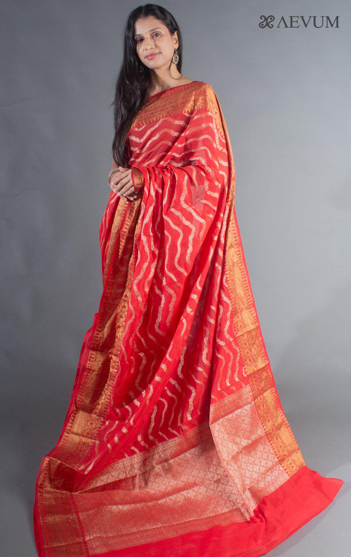 Organza Banarasi Handloom Saree - 8367 - AEVUM