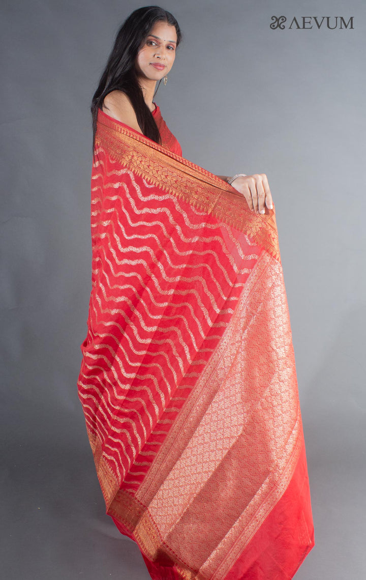Organza Banarasi Handloom Saree - 8367 - AEVUM
