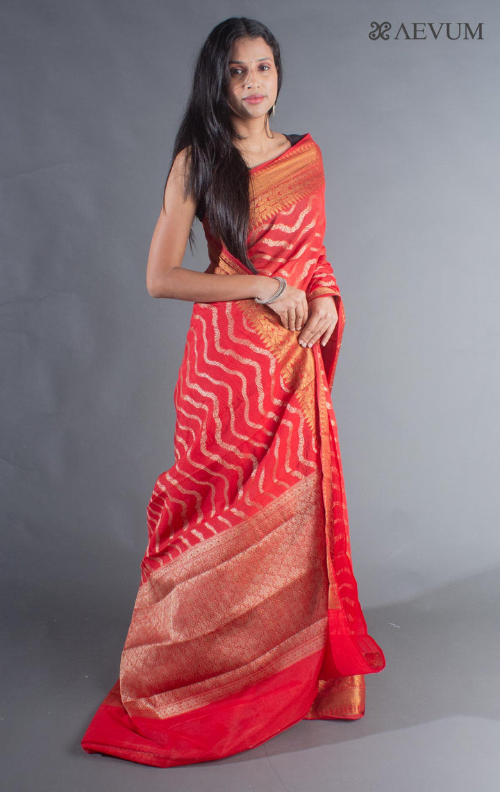 Organza Banarasi Handloom Saree - 8367 - AEVUM
