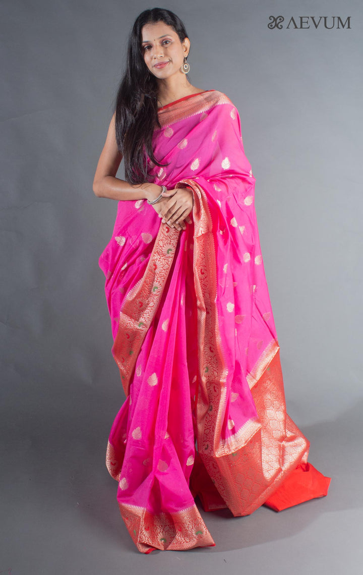 Semi Georgette Soft Banarasi Silk Saree - 8473 - AEVUM