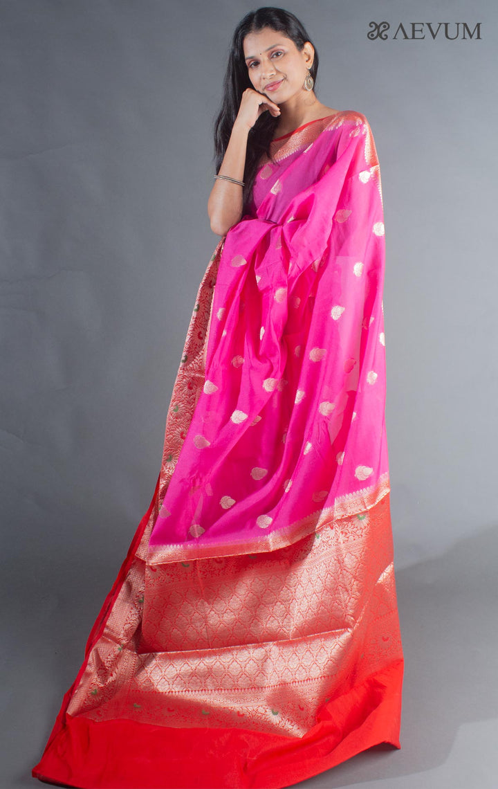 Semi Georgette Soft Banarasi Silk Saree - 8473 - AEVUM
