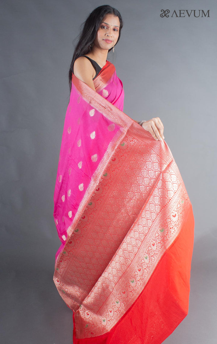 Semi Georgette Soft Banarasi Silk Saree - 8473 - AEVUM
