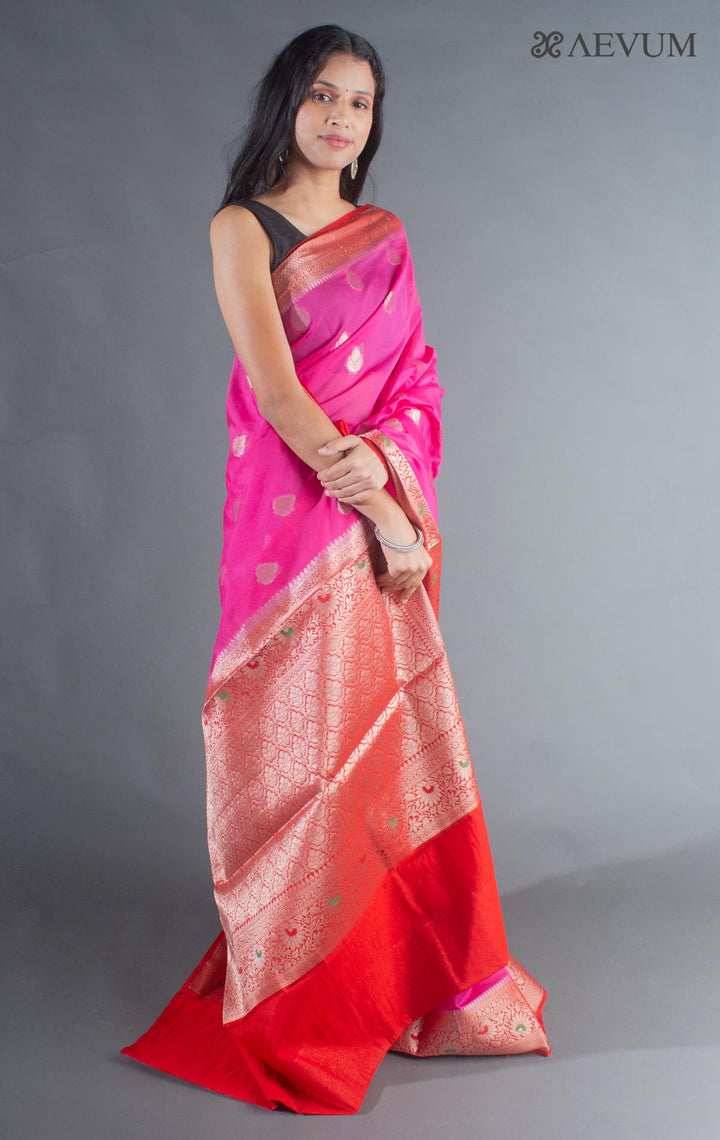Semi Georgette Soft Banarasi Silk Saree - 8473 - AEVUM