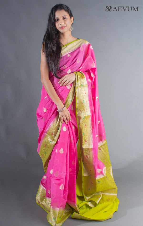 Semi Georgette Soft Banarasi Silk Saree - 8475 - AEVUM