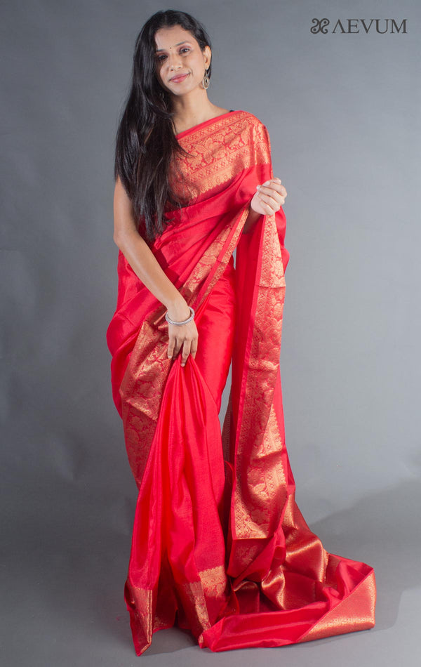 Soft Dupion Silk Banarasi Saree - 8480 - AEVUM