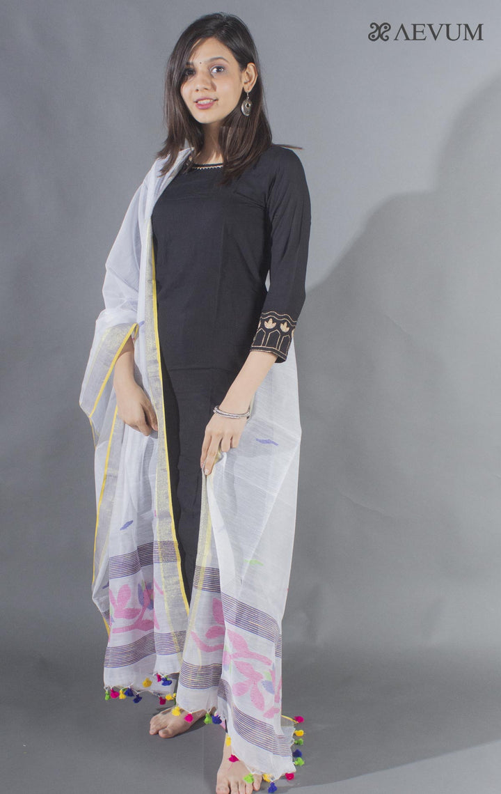 Handloom Cotton Jamdani Dupatta - 8501 Dupatta Ashok Pal   