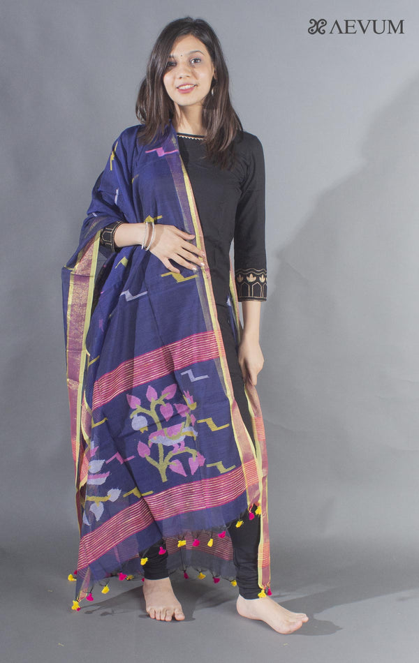 Handloom Cotton Jamdani Dupatta - 8502 - AEVUM