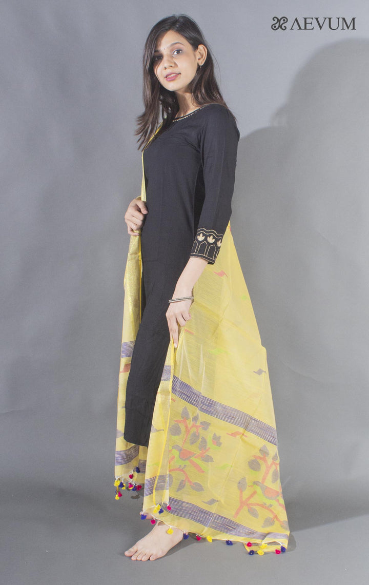 Handloom Cotton Jamdani Dupatta - 8503 - AEVUM