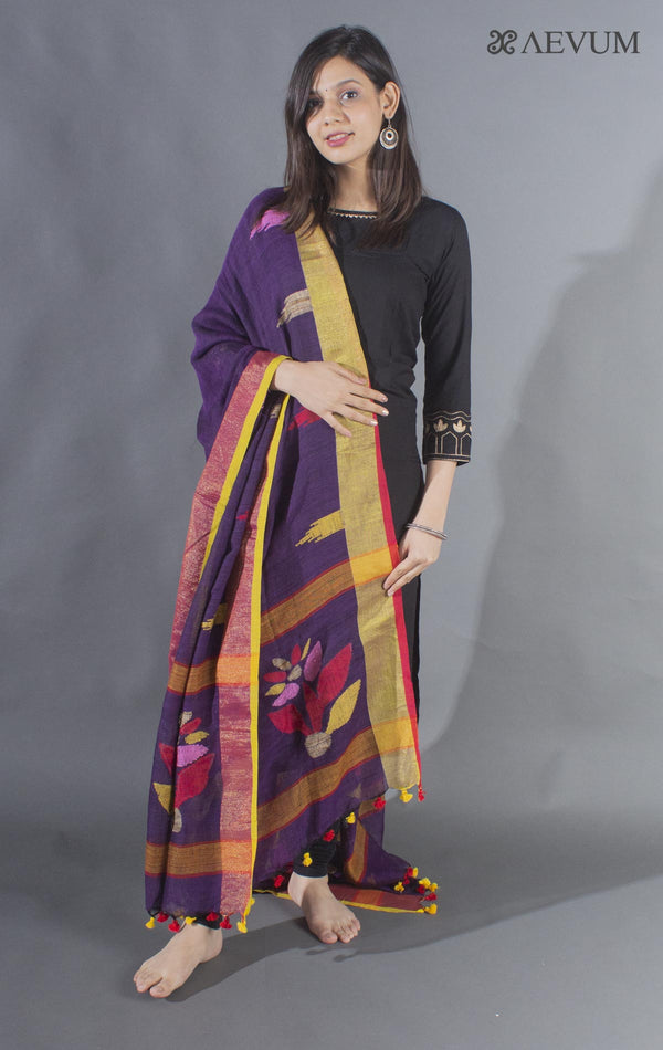 Handloom Cotton Jamdani Dupatta - 8504 - AEVUM