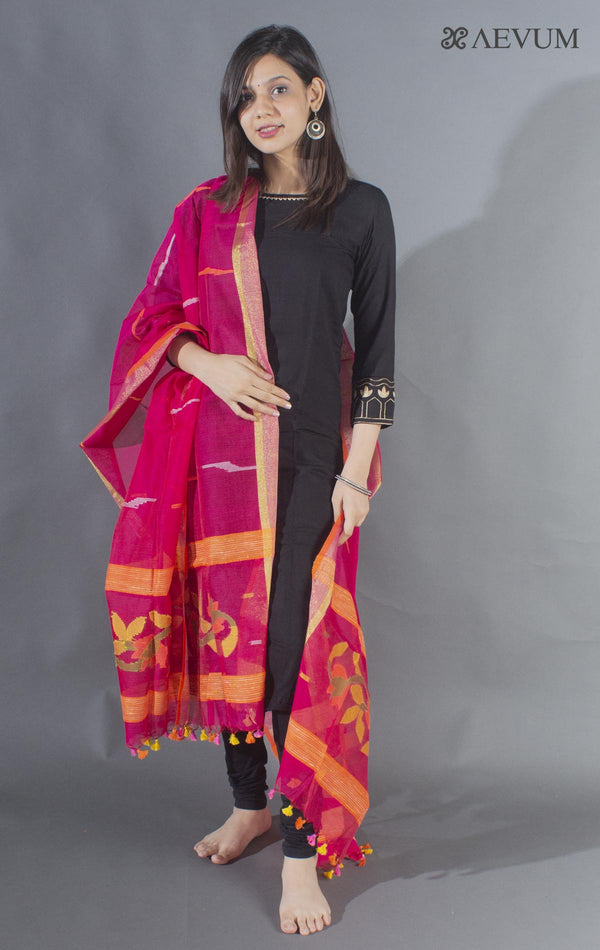 Handloom Cotton Jamdani Dupatta - 8505 - AEVUM