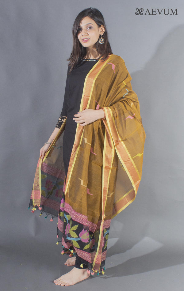 Handloom Cotton Jamdani Dupatta - 8506 - AEVUM