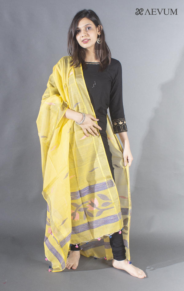 Handloom Cotton Jamdani Dupatta - 8507 - AEVUM
