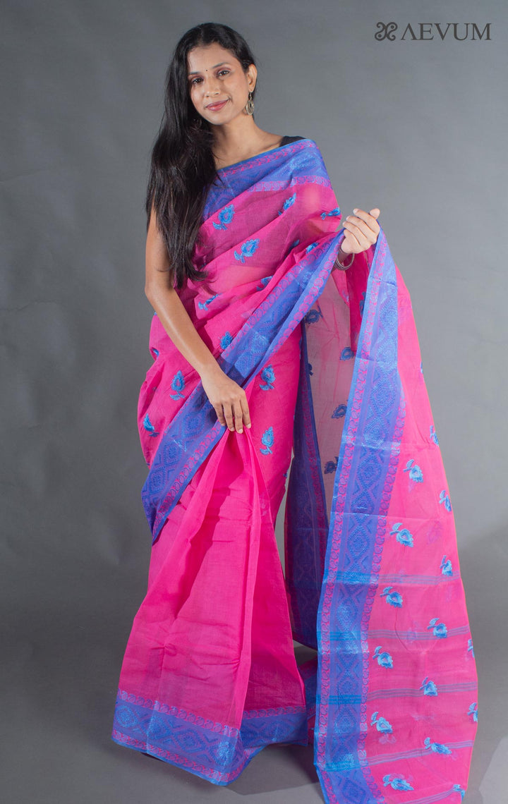 Bengal Cotton Tant Saree with Embroidery - 8639 - AEVUM