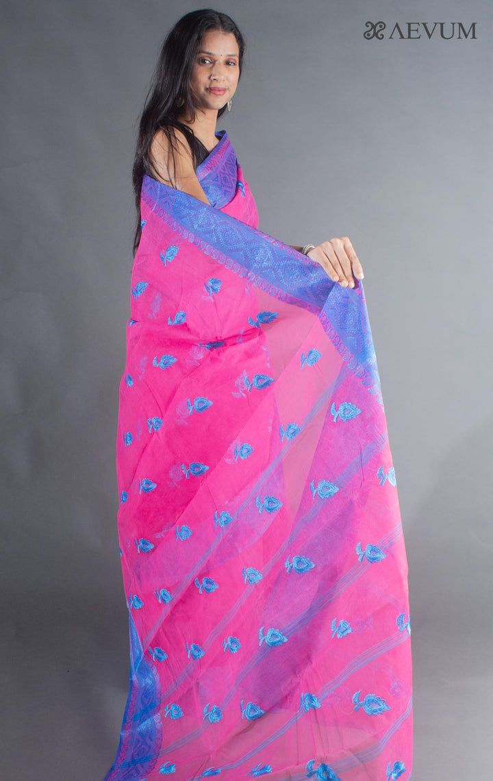 Bengal Cotton Tant Saree with Embroidery - 8639 - AEVUM