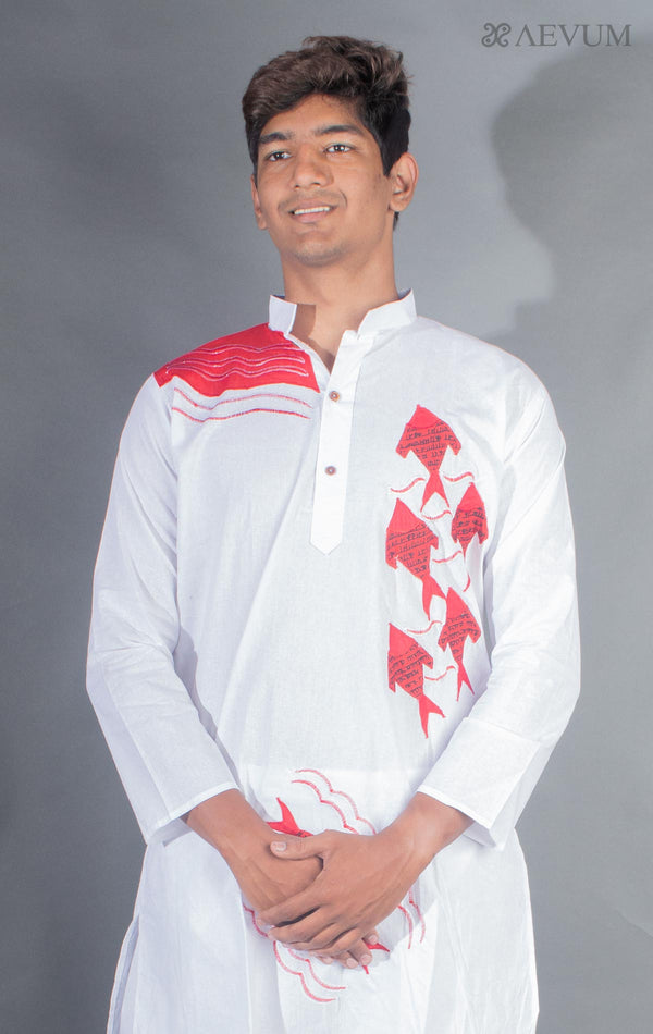 Hand Crafted Applique work Kurta Set - 8760 Men's Kurta Set AEVUM 2   