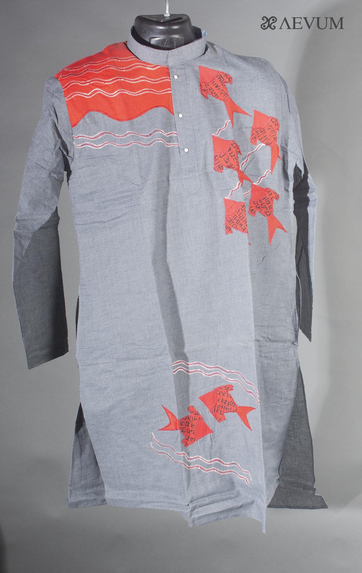 Hand Crafted Applique work Kurta Set - 8763 - AEVUM