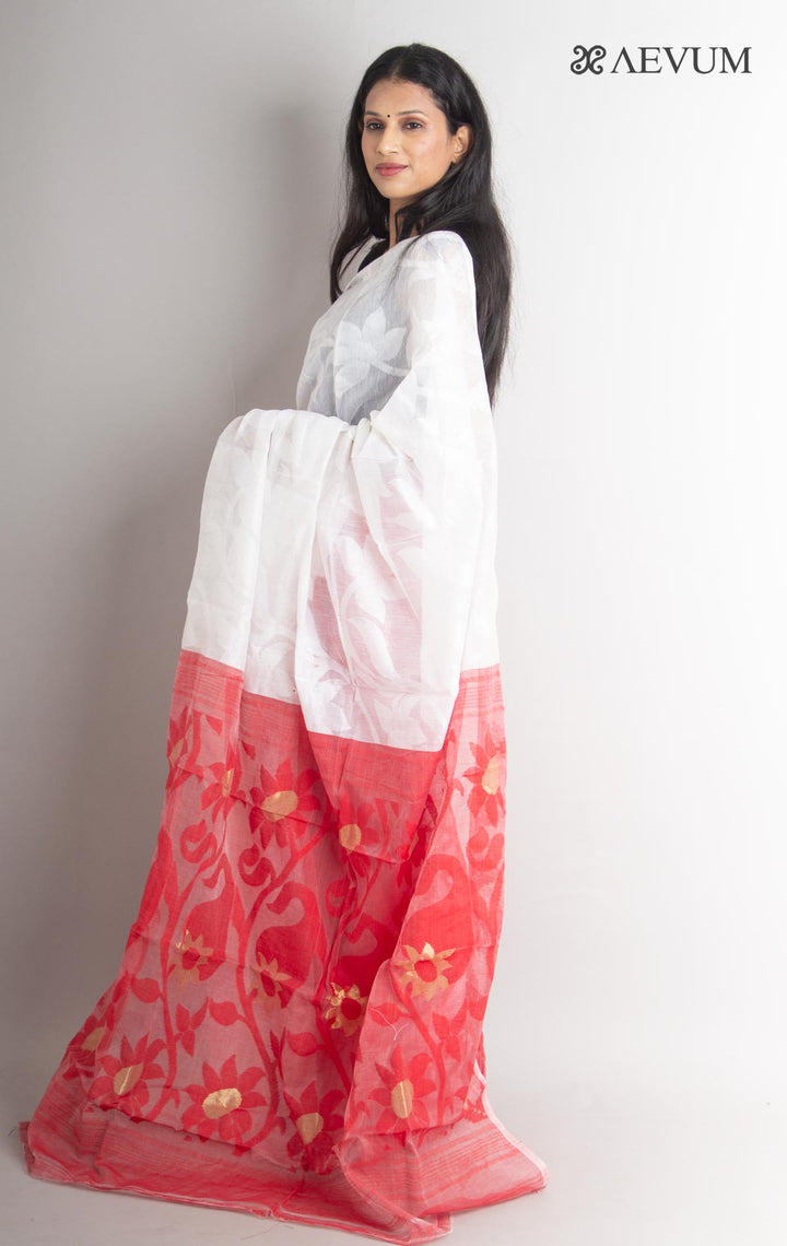 Paddo Dhakai Jamdani Saree without Blouse Piece - 0881 Saree AEVUM