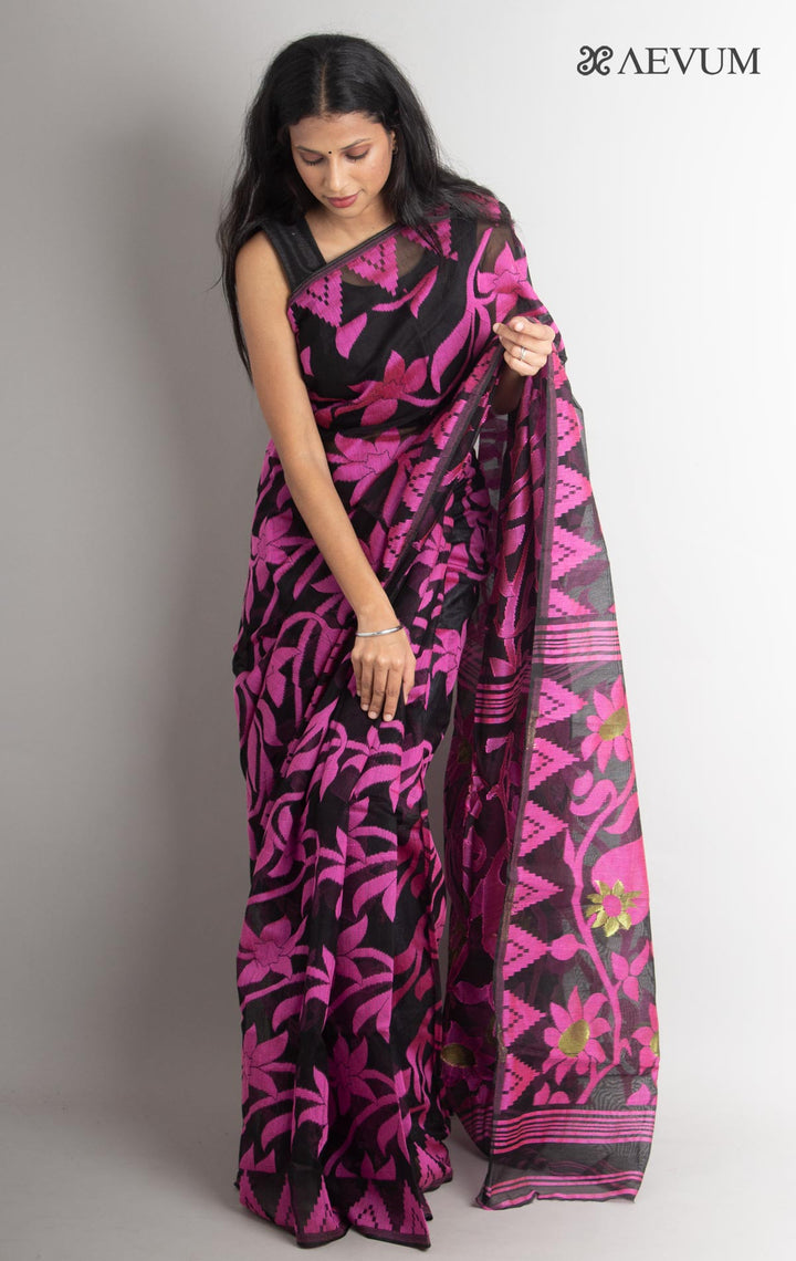 Paddo Dhakai Jamdani Saree without Blouse Piece - 0884 Saree AEVUM