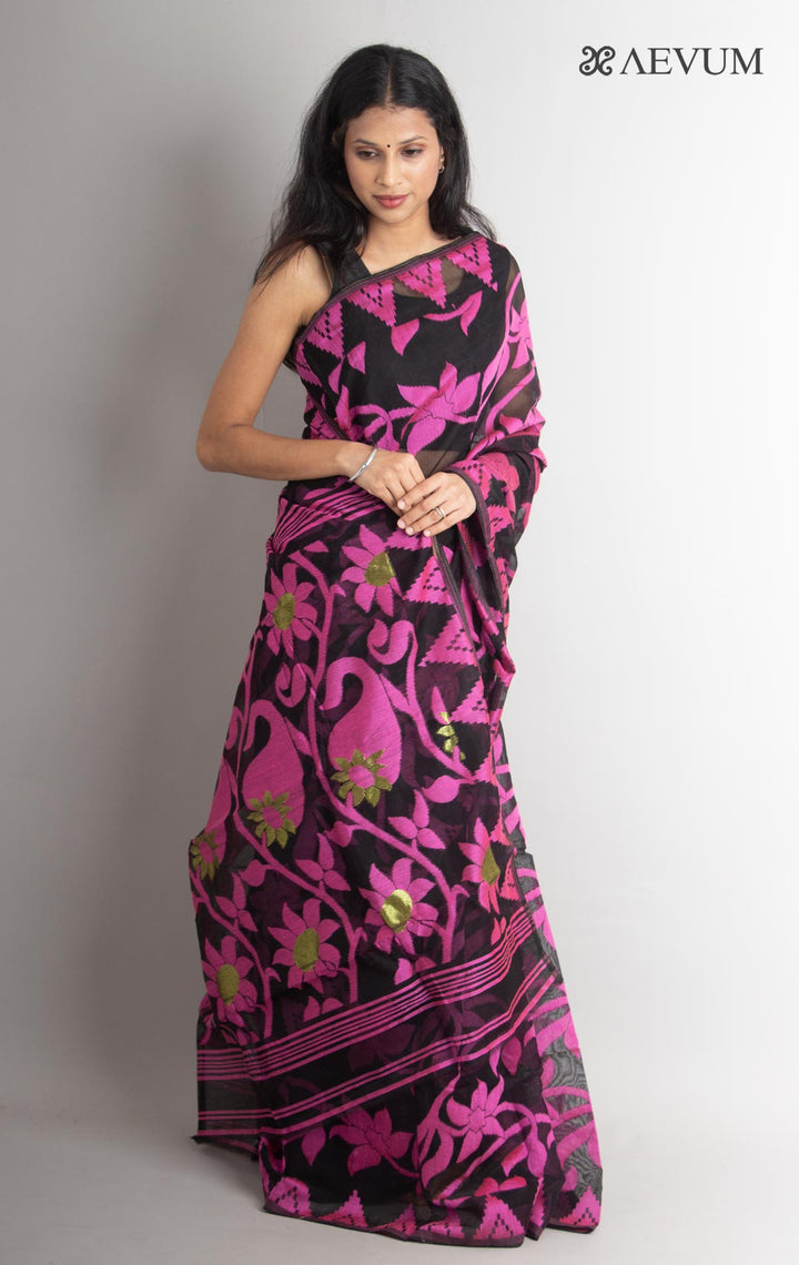 Paddo Dhakai Jamdani Saree without Blouse Piece - 0884 Saree AEVUM