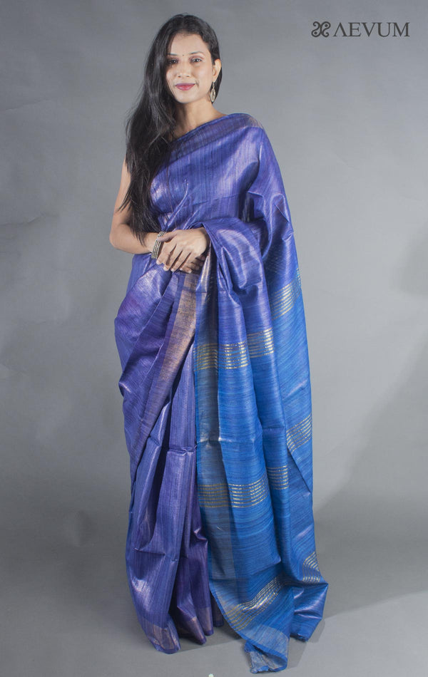 Pure Tussar Gicha Silk Saree with Silk Mark - 8893 - AEVUM