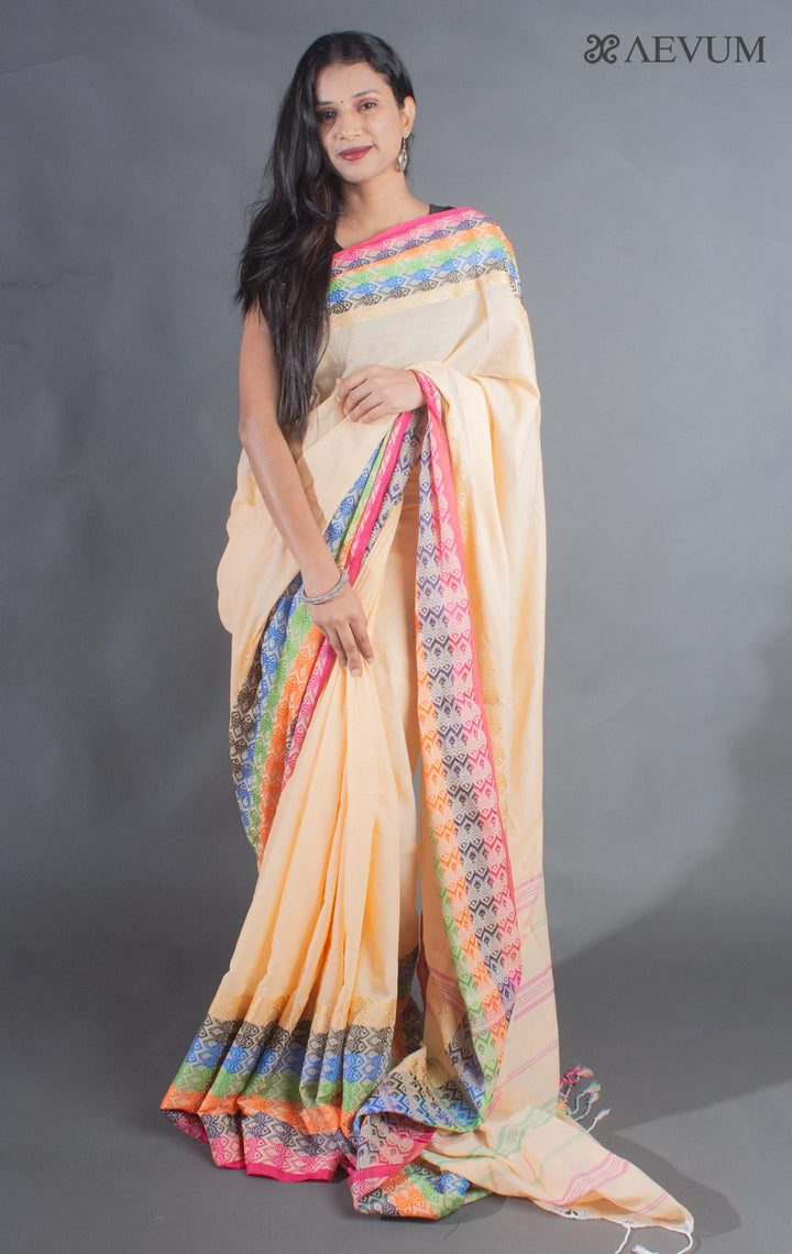 Begampuri Bengal Cotton Handloom Fish Motif Saree - 8924 - AEVUM
