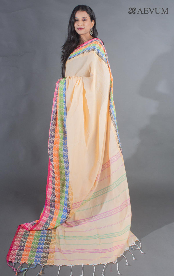 Begampuri Bengal Cotton Handloom Fish Motif Saree - 8924 - AEVUM