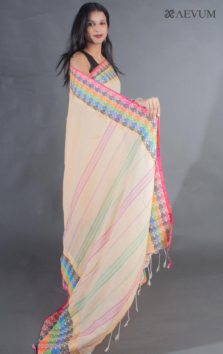Begampuri Bengal Cotton Handloom Fish Motif Saree - 8924 - AEVUM